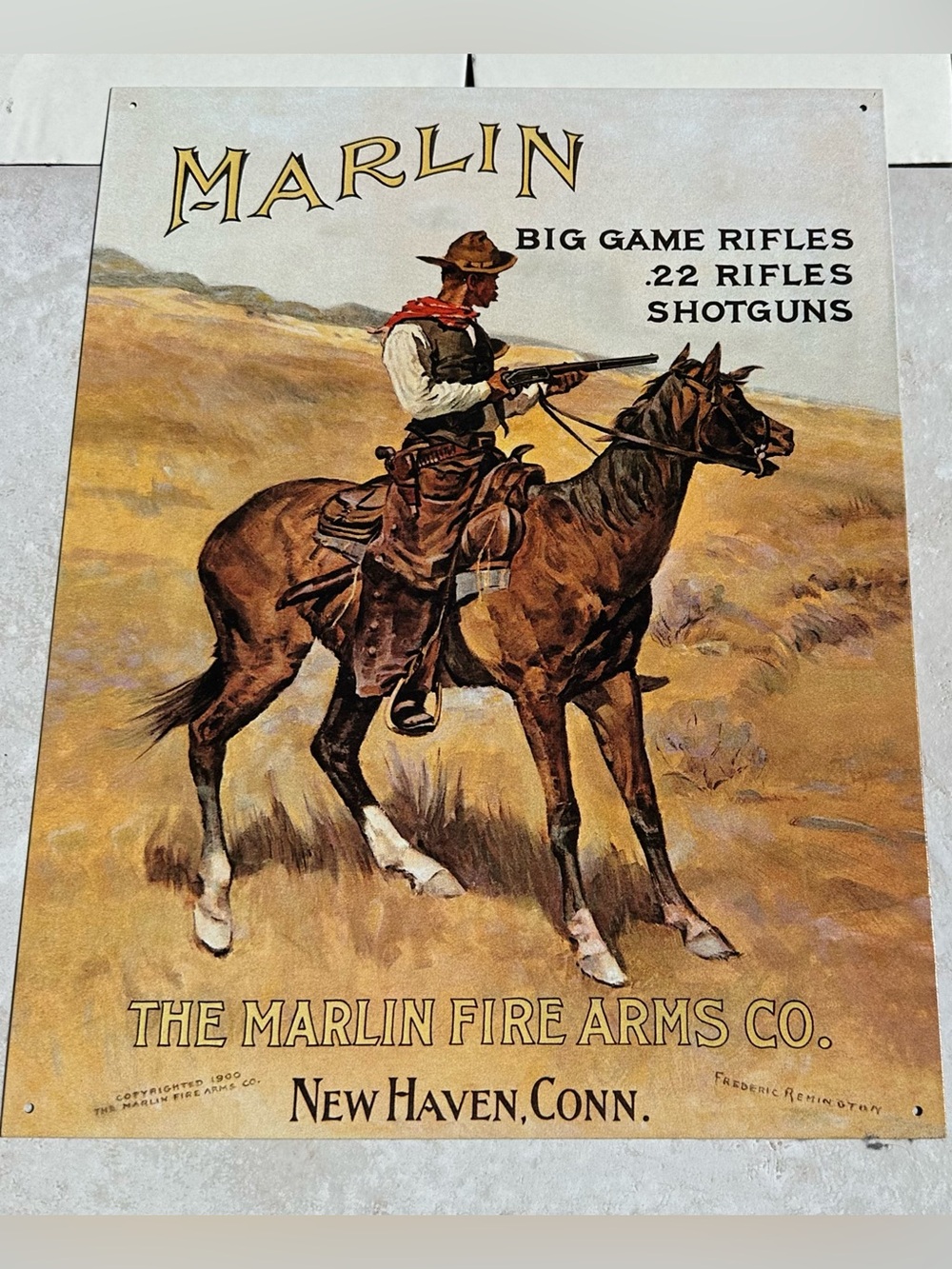 Marlin Vintage inspired Western firearms metal  sign